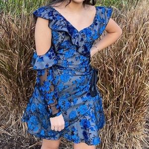 Self Portrait Eyelet Wrap Mini Dress US size 4